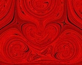 Red ... red ... more red, black, "Heart's Desire", love & romance, wall decor, bold fine art abstract, 11x14" Giclee print