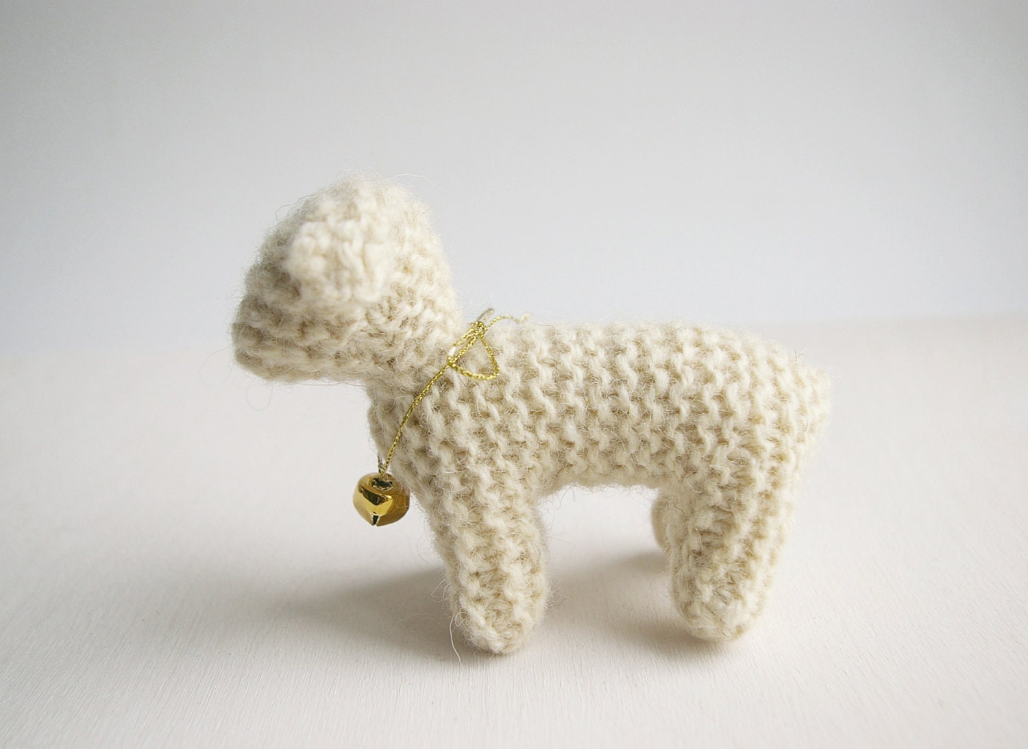 eco ftriendly  natural knitted toy  white   LAMB / SHEEP  / made to order (in 1 week)