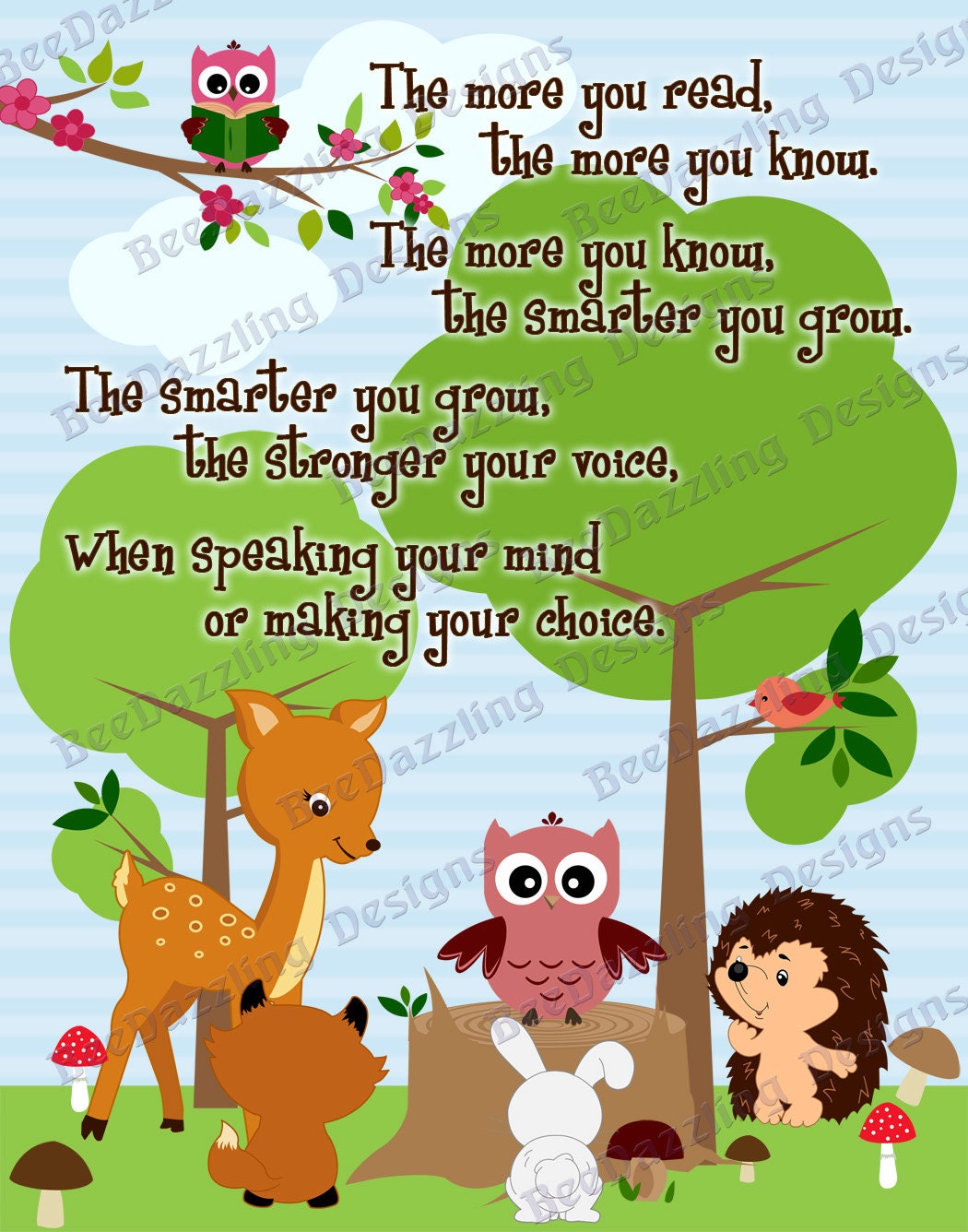 The more you Read, the more you know pintable DIY Poster 8x10, 11x14 or bigger