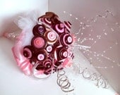 Pink Button Bouquet, buttons, Wedding, Alternative, Non traditional