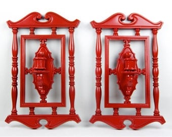 Red Candle Holders Wall Sconces - Dramatic and Bold