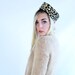 vintage 60's leopard print pill box hat women's retro