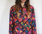 Awesome Women's 90's Multi Colored Silk Blazer
