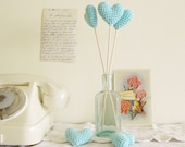 Crochet Hearts Romantic  Photo Props Custom Colors Boho Wedding Table Decor or Favors  by Cherrytime