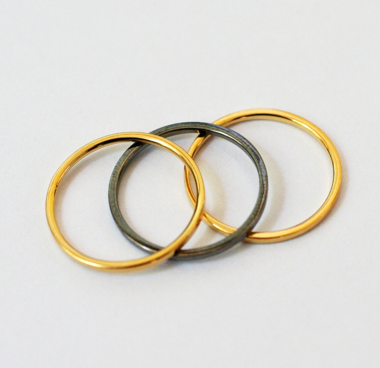 BUILD YOUR OWN - Set of 3 Rings - Any Size and Color - 925 Sterling Silver