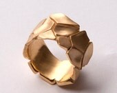 Parched Earth No.2 - 14K Gold Ring, unisex ring, wedding ring, wedding band, mens ring