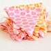 Bunting Banner, Pink, Orange and Yellow Mini Bunting Bannner, Polka Dots