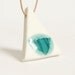 Emerald Glass Pool Triangle Pendant Leather Necklace