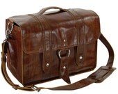 Summer Sale 14x6 Italian leather Diaper Bag NEW: 3Y Caramel Color  - Georgetown Style - Handmade in the U.S.A - with leather shoulder strap