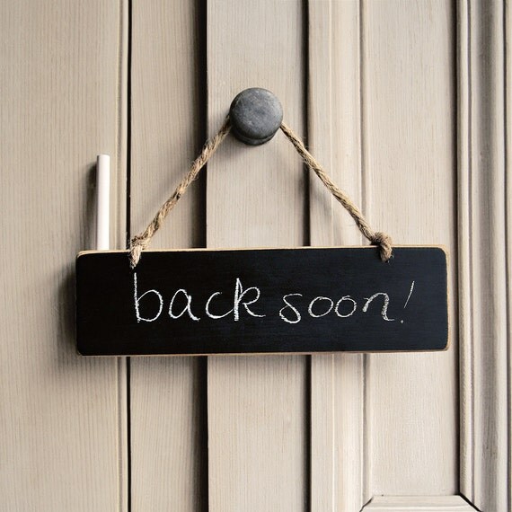 Oak Chalkboard Sign With Chalk