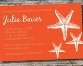 TROPICAL STARFISH Bridal Shower/ Baby Shower Destination Wedding Invitation - You Print, DIY, Digital File