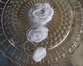 Crocheted Brooch, Barrette and PonyTail Holder Combo