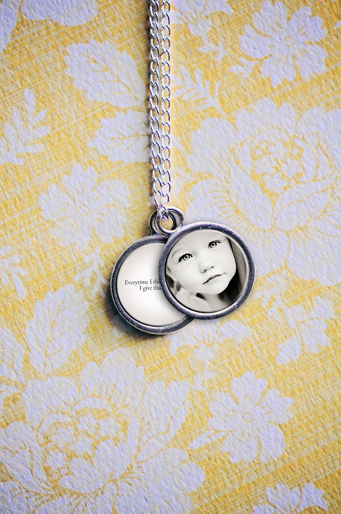 Custom 14 mm Double Photo or Verse Pendant