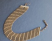 Vintage 20's 10 strand  Gold Brass Ball and Bead Chain Choker Necklace