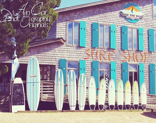 Surf Shop 11x14 surf boards blues aqua store