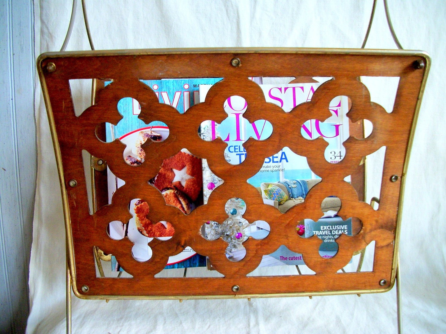 Vintage Hollywood Regency Magazine Rack