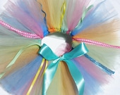 girls tutu, toddler tutu, baby tutu, custom made "sherbet sweetie" size newborn to 6t