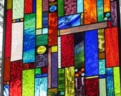 Glass Curtains Strips of Color Stained Glass Custom Order