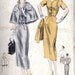 1950s Misses One Piece Dress and Cape Vintage Sewing Pattern Vogue 7897 bust 30" uncut