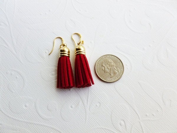 Red Tassel Earrings - Fringe Jewelry