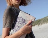 Geometrical Illusion Printed  Leather Pouch  lavender ipad case No. ZPB-102