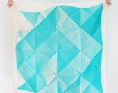 Folded Paper Furoshiki Emerald Green . "Furoshiki" Japanese multi wrapping cloth and scarf.