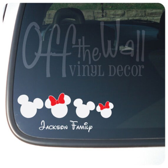 Mickey & Minnie Family Vinyl Car Decal by OffTheWallVinylDecor