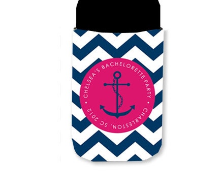4 Personalized Koozies with Monogram - Perfect Bridesmaid/ Bridal Party Gifts- Customize Colors