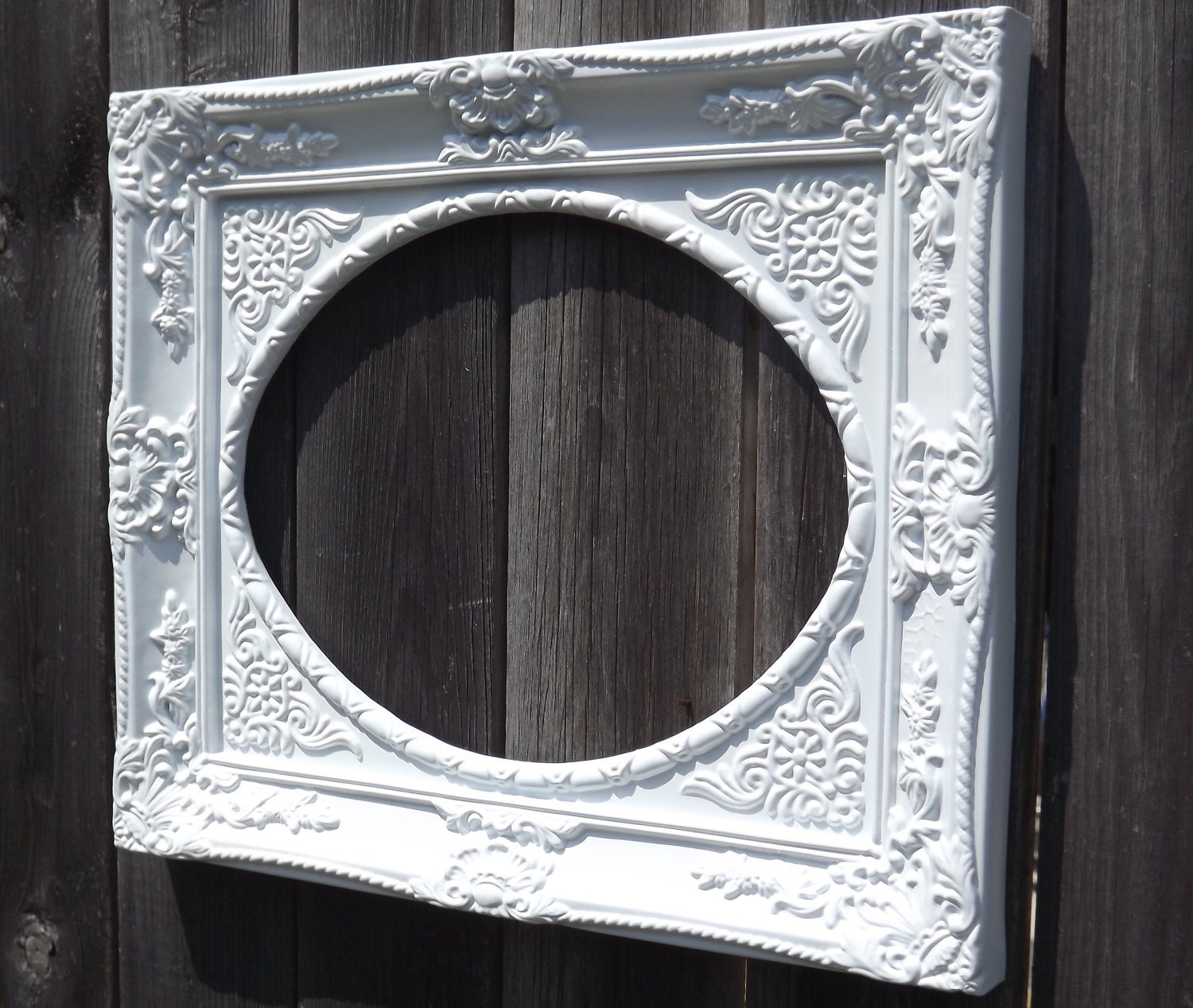 LARGE WHITE Picture Frame 8x10 Oval Vintage Ornate Style Photo Frame Wedding Display Nursery Decor