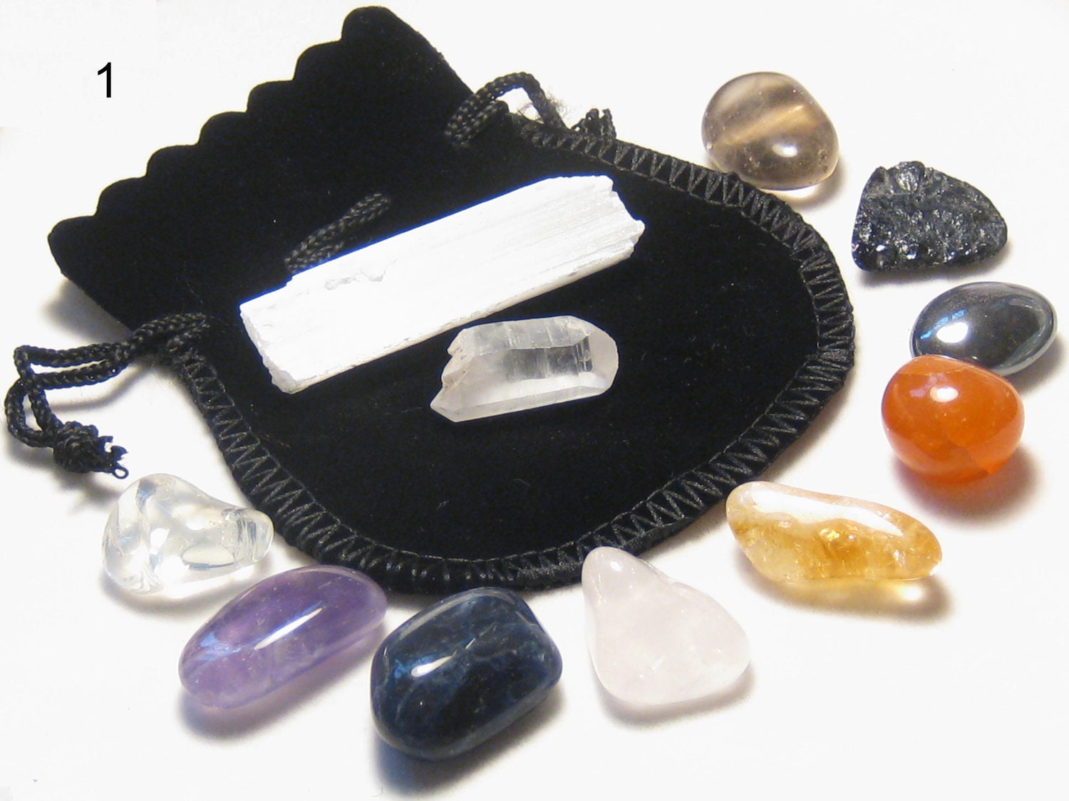 Chakra Crystal Healing Set 11 stones with pouch