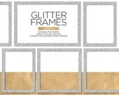 Digital Glitter Frames / 3x4, 4x4 and 4x6 Editable PNG files