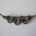 Vintage Victorian antique sterling silver figural serpent snake with red stone eye pin brooch