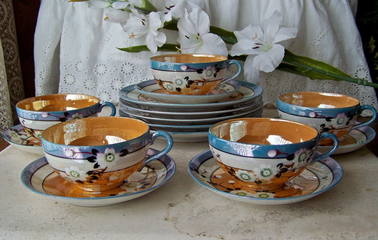 Vintage Lusterware Tea Service for Five