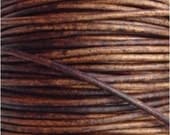 1.5 mm - 32.80 ft. Genuine leather round cord - Natural Light Brown (10 Meters) AAA Quality