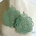 Sage Green Filigree Chandelier Earrings