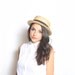 Vintage Hat Pork Pie Boater Nautical Retro Cap in Straw with Black Ribbon