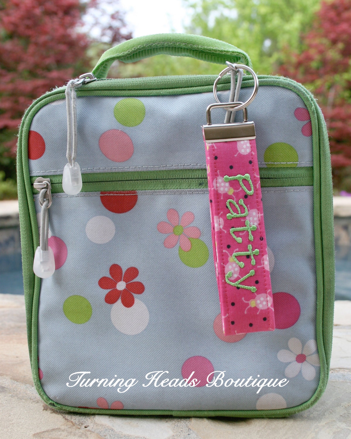 Monogrammed Lunch box tag / Personalized Zipper Pull / Backpack tag / Book bag tag