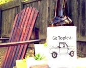 Go Topless Classic Ford Bronco Collapsible Beer Koozie Black White (Set of Two)