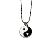 Yin to the Yang Yin-Yang Gunmetal Dash-Dot Ball Chain Necklace