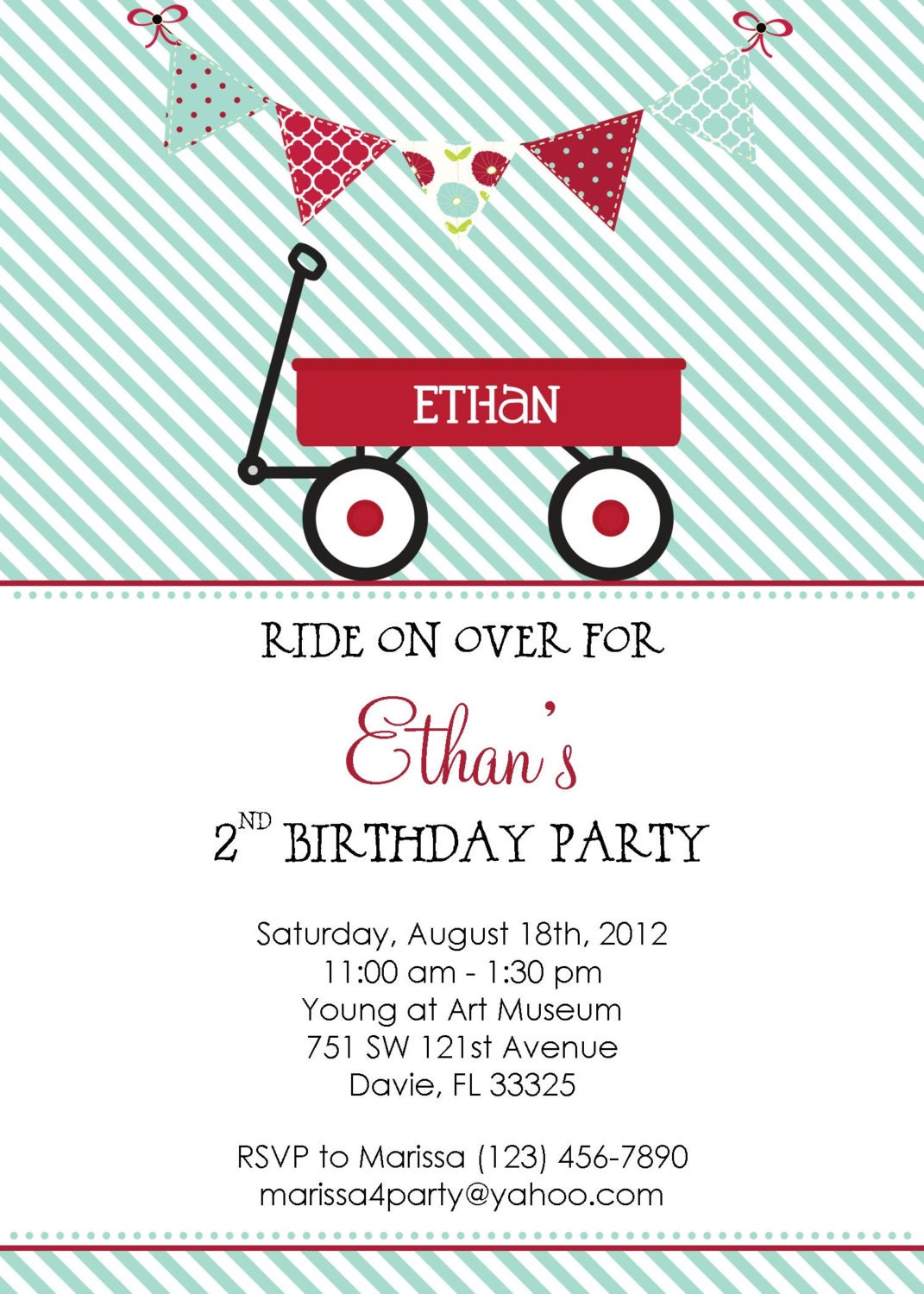 Little Red Wagon Birthday Invitation Boy DIY Printable Il_570xn