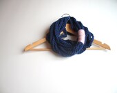 Chain Cowl Scarf Navy Blue Powdered Pink Pure Wool Warm Fashion freeshippingfrance team trade on