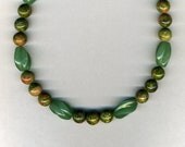 Unakite and Aventurine Beaded Choker-jewelry