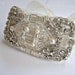 Bridal beaded swarovski crystal, pearl geometric art deco bracelet.  FLAPPER DECO