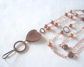 pearl lanyard, beaded  lanyard, pearl jewelry, ID badge holder, office fashion, June trends, ooak, great gift idea