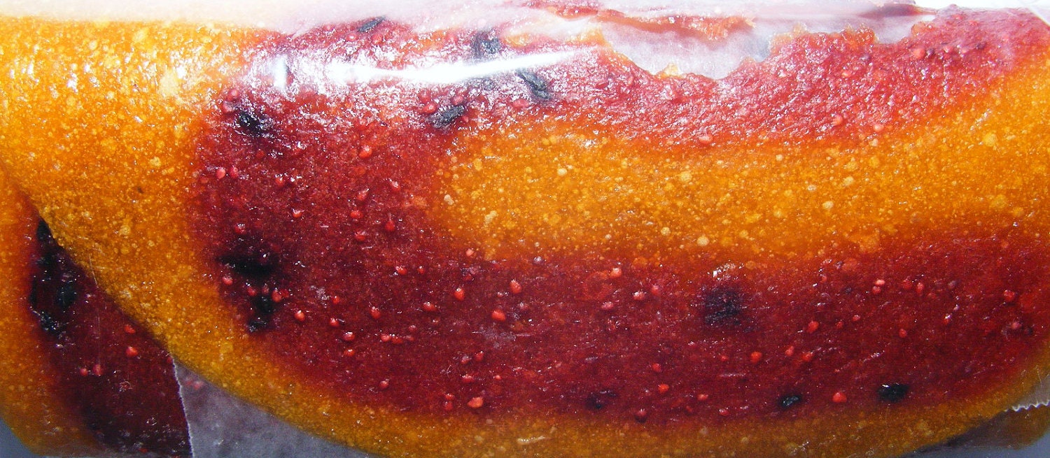 Mango fruit leather with a Strawberry / Blueberry swirl