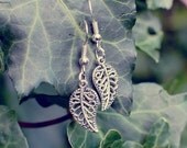A Leaf on the Wind - Silver plated filigree leaf earrings by benitablue