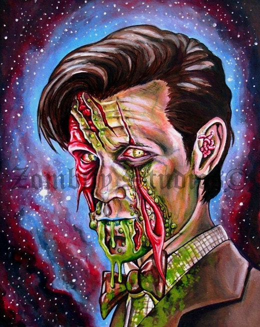 11x15" PRINT of Doctor Who, Matt Smith Zombie Portrait