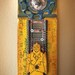 Coat Rack Wall Hanger Garden Faucet Handle Yellow Yardstick Ruler Bill Ding Wooden Figure Repurposed Upcycled Recycled Baseboard No. 17