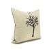 Tree pillow, Woodland, Tree print, Geometric print, Rustic home decor - Black and beige tree print decorative pillow cover in 16X16