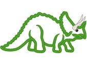 triceratops dinosaur - machine embroidery appliqué and fill stitch design, file - for hoop 4x4, 5x7 and 6x10